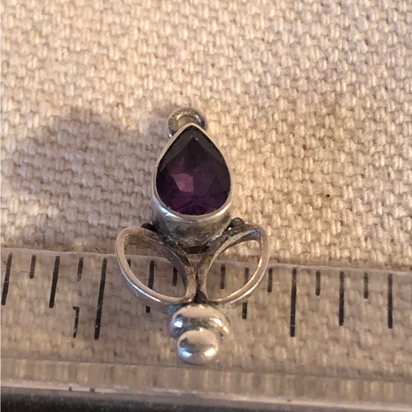 Sterling Silver & Amethyst Tulip Bloom Charm-needs jump ring - Picture 5 of 6